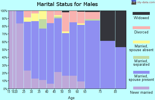 Zip code 44851 marital status for males