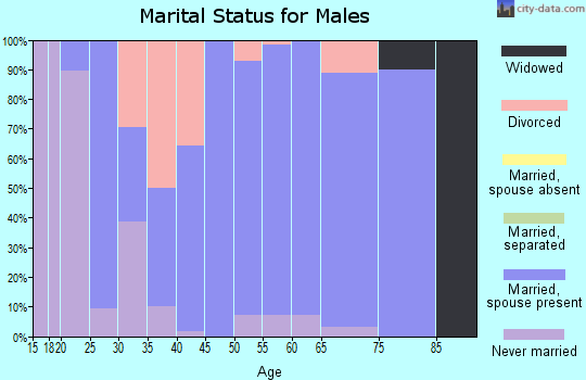 Zip code 44855 marital status for males