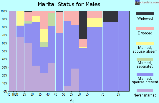 Zip code 44865 marital status for males