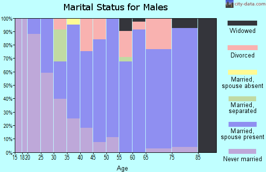 Zip code 44867 marital status for males