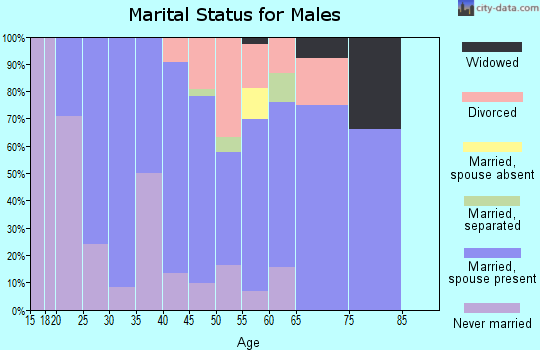 Zip code 44878 marital status for males
