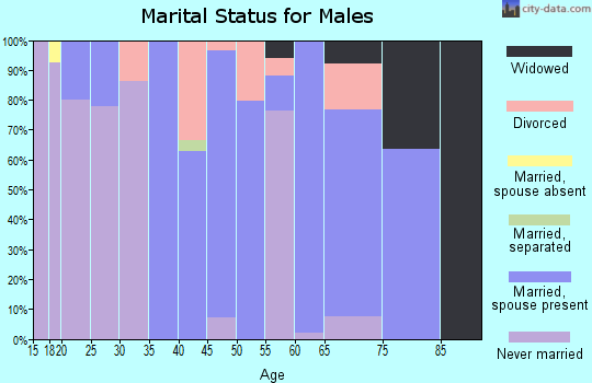 Zip code 44887 marital status for males