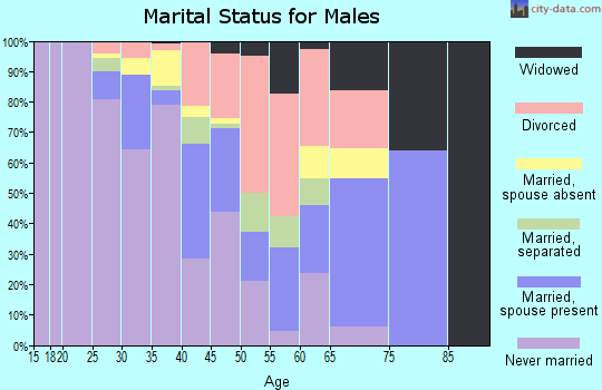 Zip code 44902 marital status for males