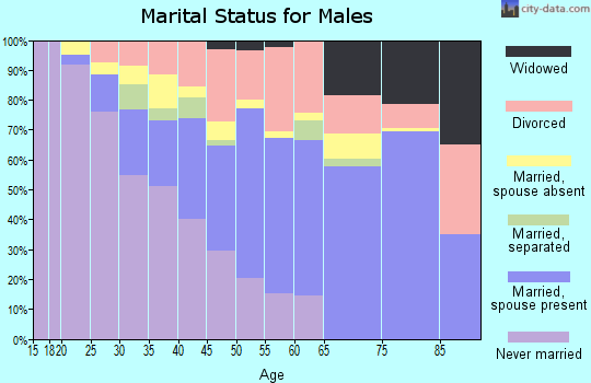 Zip code 44905 marital status for males