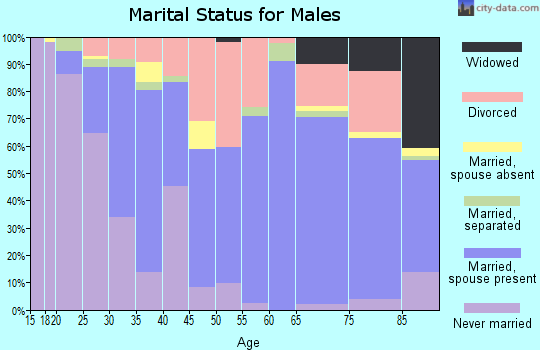 Zip code 44907 marital status for males