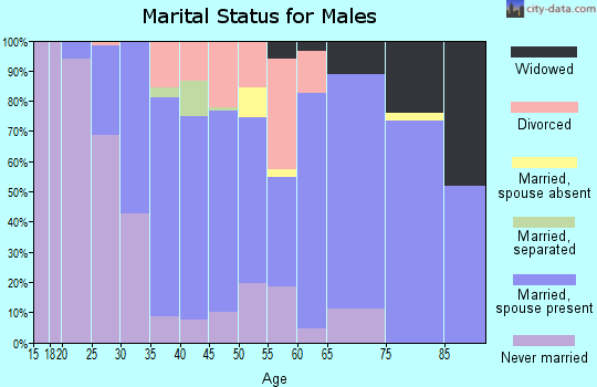 Zip code 45002 marital status for males