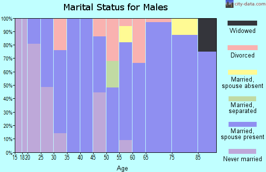 Zip code 45003 marital status for males