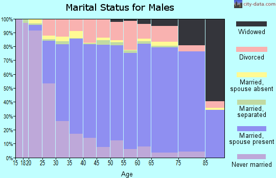 Zip code 45011 marital status for males