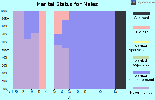 Zip code 45032 marital status for males