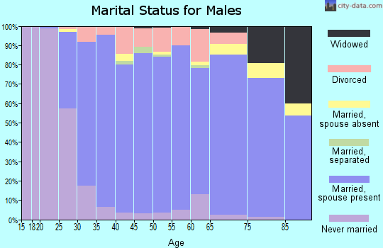 Zip code 45040 marital status for males