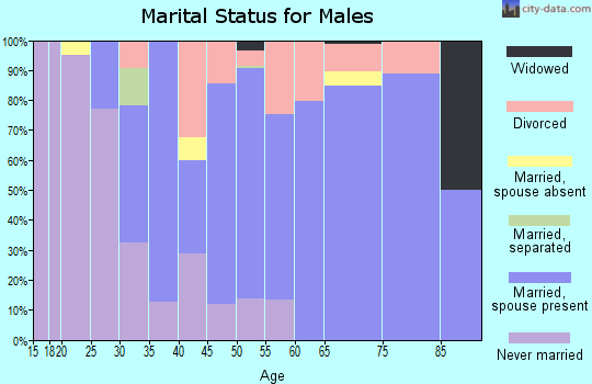Zip code 45052 marital status for males