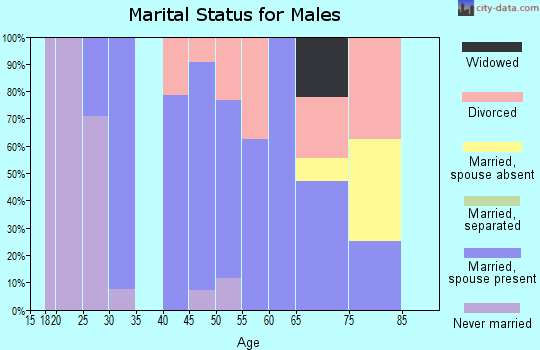 Zip code 45062 marital status for males