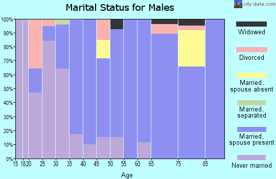 Zip code 45064 marital status for males