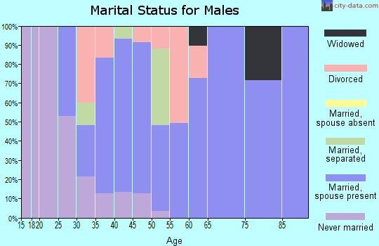 Zip code 45065 marital status for males