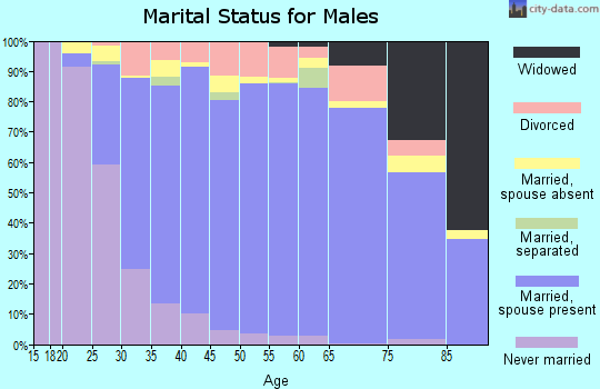 Zip code 45069 marital status for males