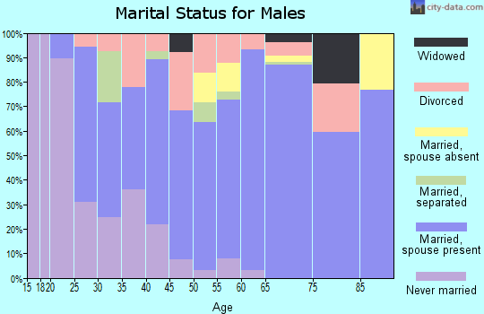 Zip code 45107 marital status for males
