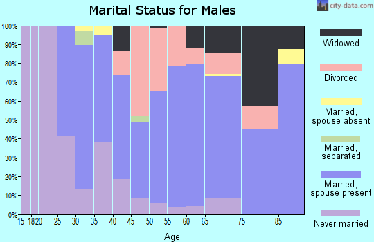 Zip code 45123 marital status for males
