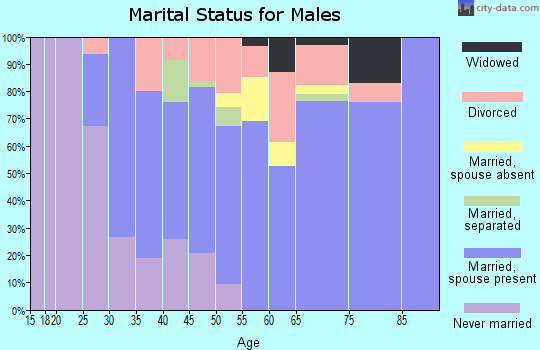 Zip code 45144 marital status for males
