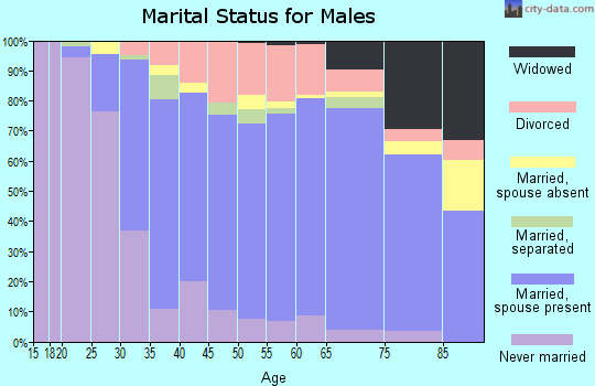 Zip code 45150 marital status for males