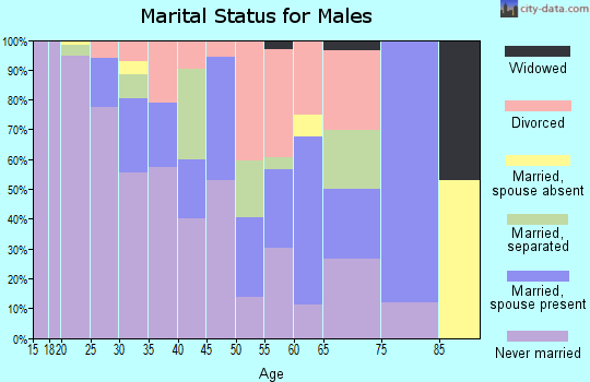 Zip code 45204 marital status for males
