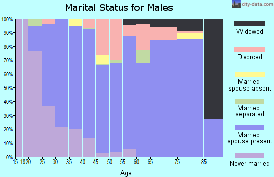 Zip code 45304 marital status for males