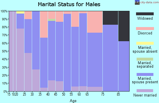 Zip code 45308 marital status for males