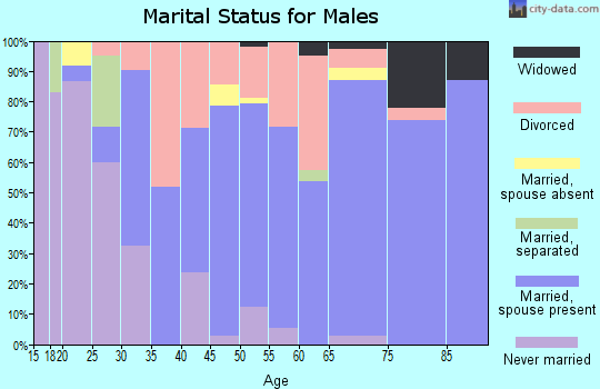 Zip code 45311 marital status for males