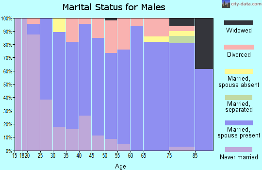 Zip code 45318 marital status for males