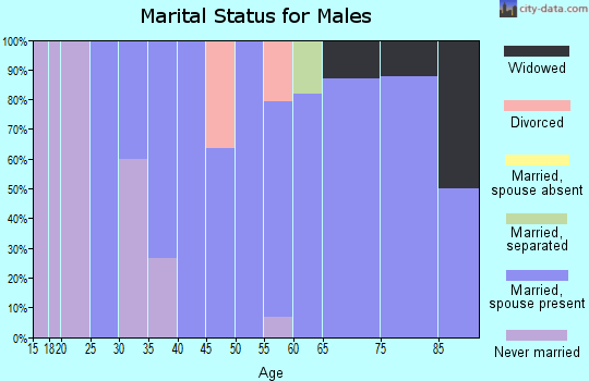 Zip code 45321 marital status for males