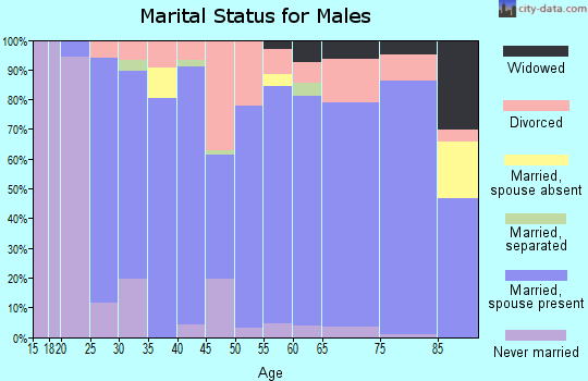 Zip code 45327 marital status for males