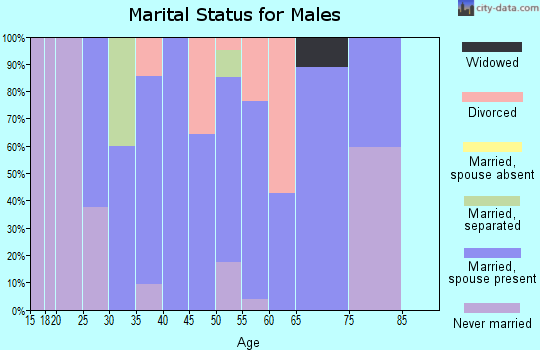 Zip code 45339 marital status for males
