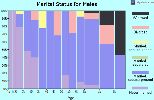 Zip code 45359 marital status for males
