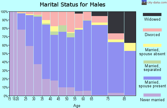 Zip code 45385 marital status for males