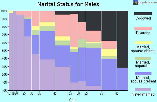 Zip code 45407 marital status for males