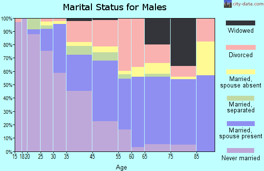 Zip code 45408 marital status for males