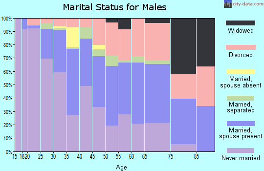 Zip code 45410 marital status for males