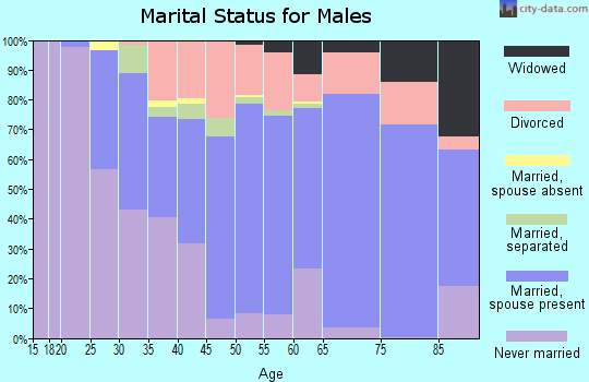 Zip code 45414 marital status for males
