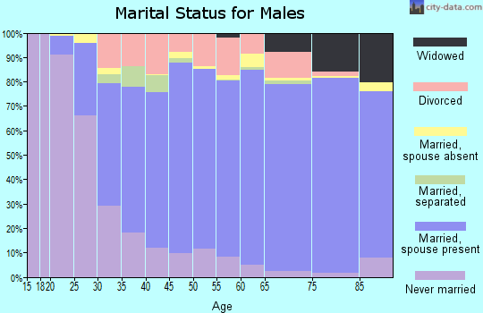 Zip code 45424 marital status for males