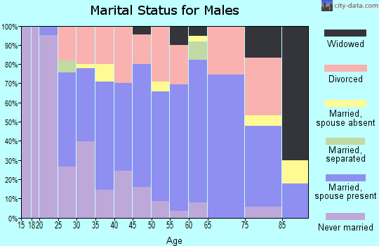 Zip code 45439 marital status for males