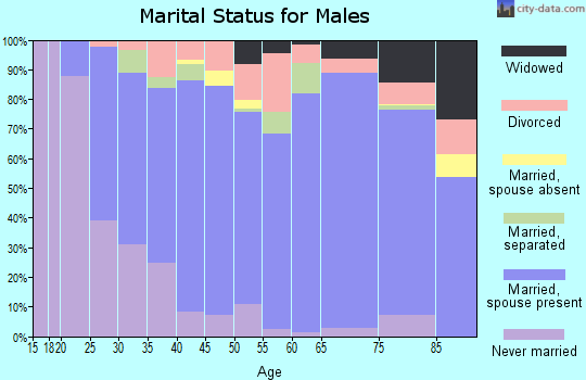 Zip code 45458 marital status for males