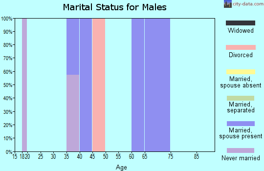 Zip code 45622 marital status for males