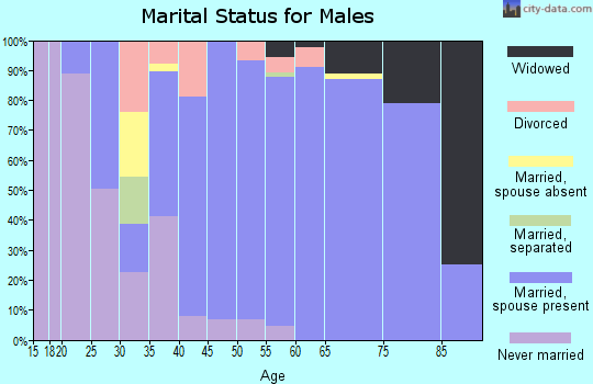 Zip code 45628 marital status for males
