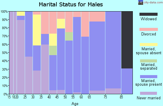Zip code 45629 marital status for males