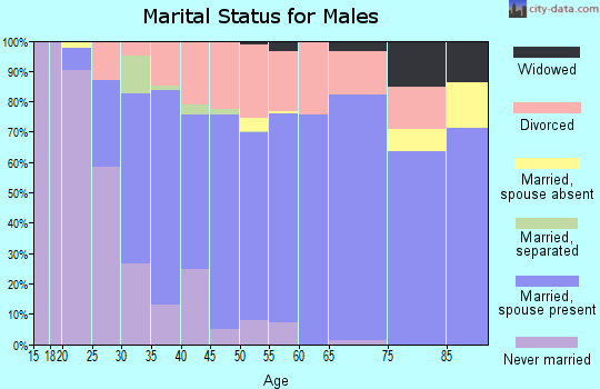 Zip code 45631 marital status for males