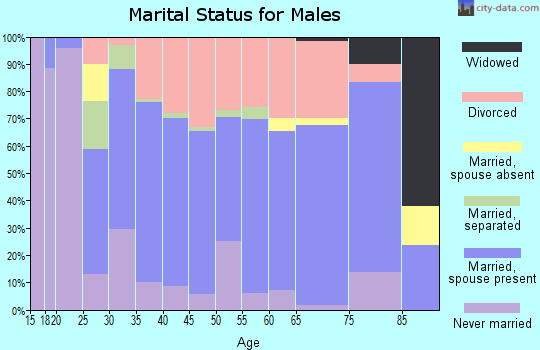 Zip code 45660 marital status for males