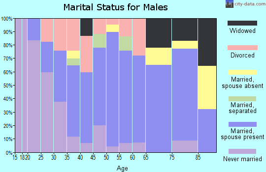 Zip code 45692 marital status for males