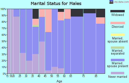 Zip code 45697 marital status for males