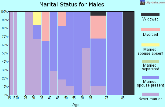 Zip code 45698 marital status for males