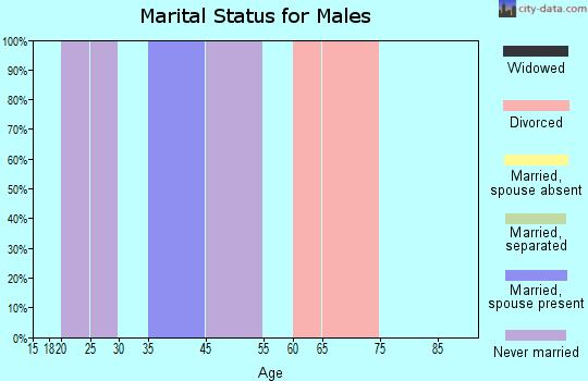 Zip code 45712 marital status for males
