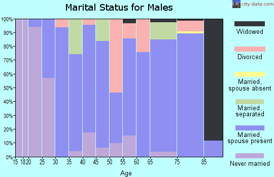 Zip code 45715 marital status for males